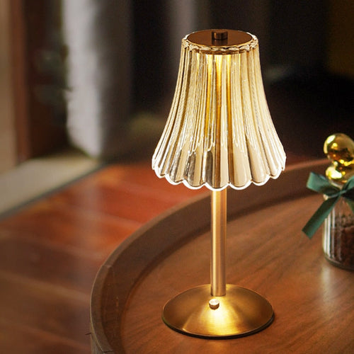 Golden Crystal Table Lamp - Aurora Luxe | Luvikno