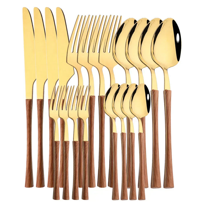 Luvikno | RusticDining | Rustfritt Stål Bestikk med Treskaft