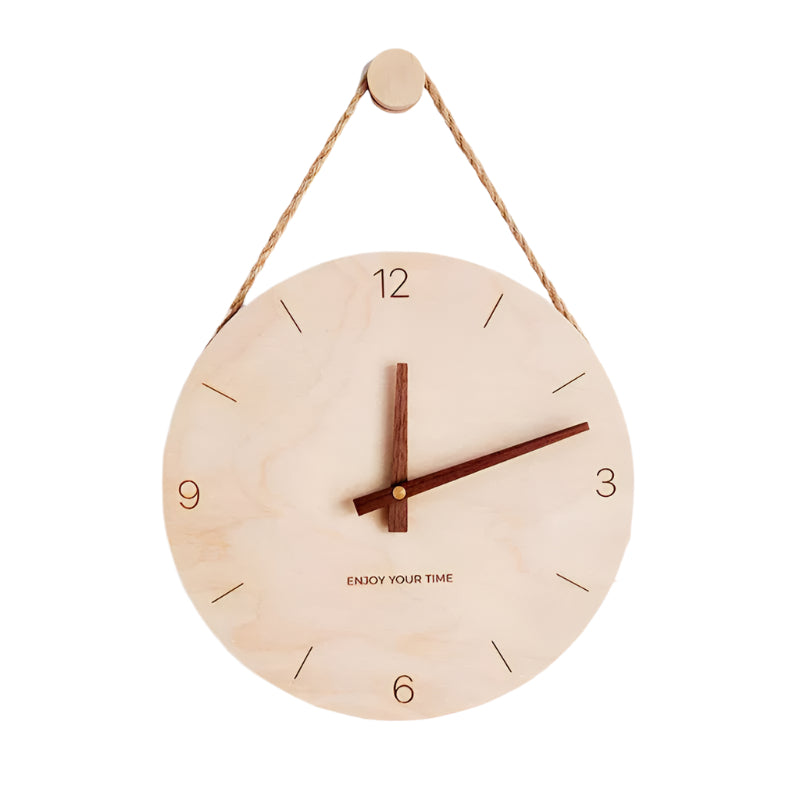 WoodHush Minimalist Veggklokke Luvikno