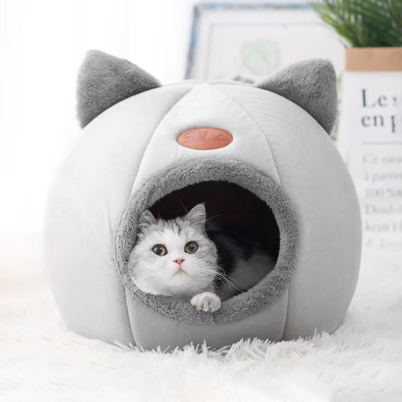 Cozy Cave Vinter Katt- og Lite Hundeseng Luvikno