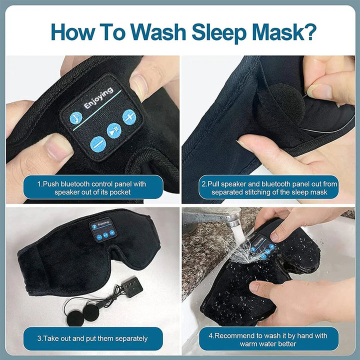Luvikno | LuxeSlumber Bluetooth Søvnmaske | Nyt HD Lyd for Uavbrutt Hvile
