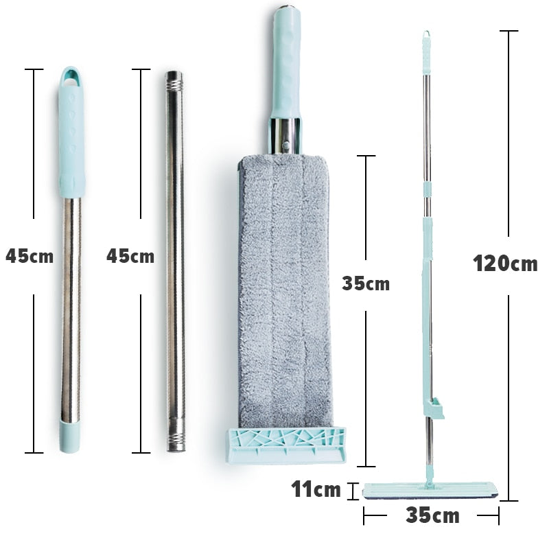 Luvikno | Gulvmopp FlexiWisch EasyMop | Med Twist-Vri Funksjon | 2 Vaskbare Puter | Lett & Kompakt | Brukes Uten Bøtte