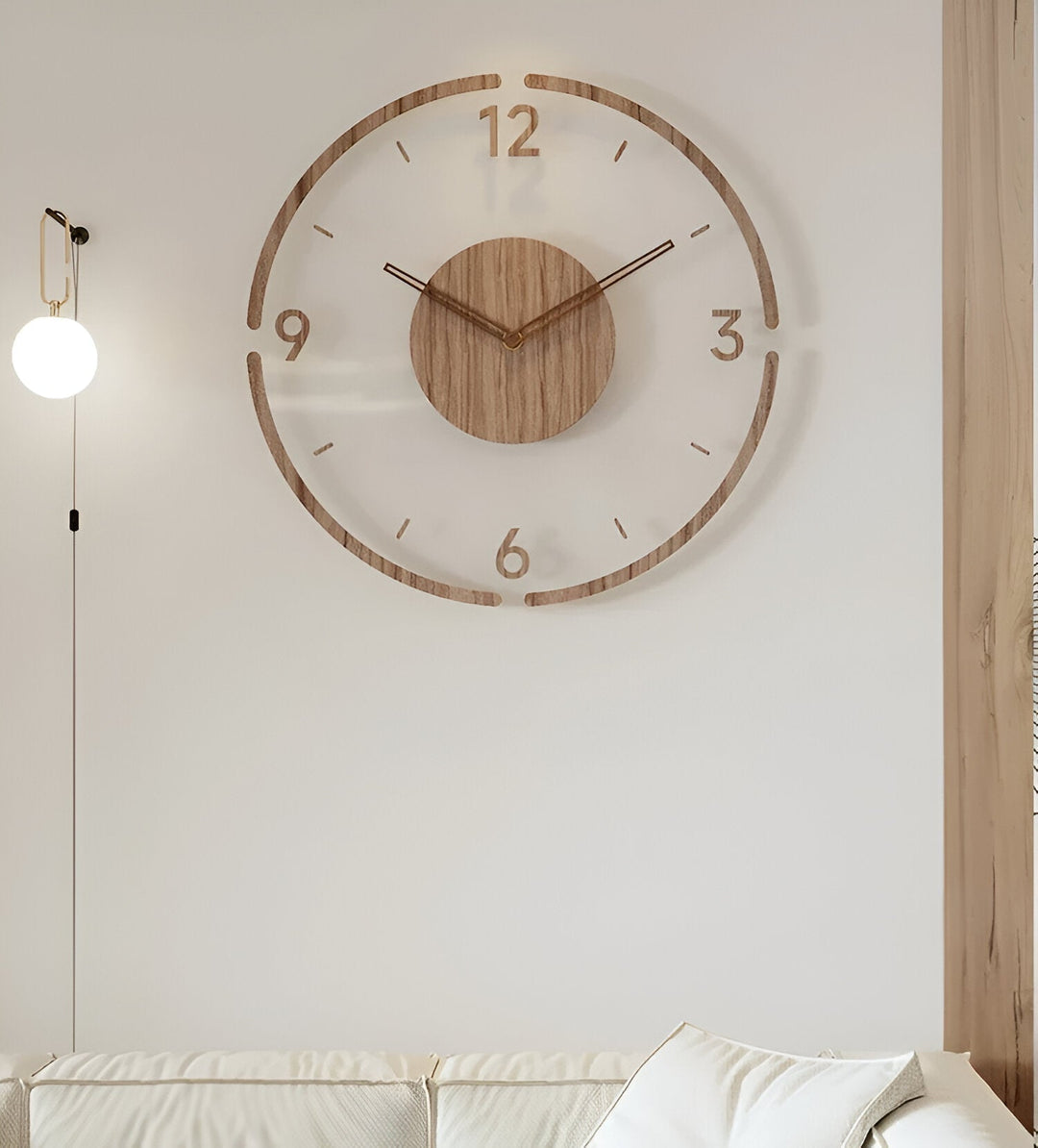 ClearWood Transparent Vægrelogg – Stille Kvarts med Tre detaljer | Luvikno