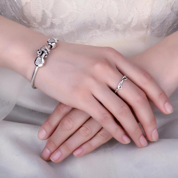 Kitty Øre Paw Klem 925 Sølv Ring | Luvikno