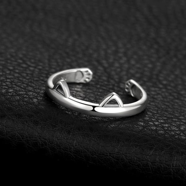 Kitty Øre Klo Klem 925 Sølv Ring | Luvikno