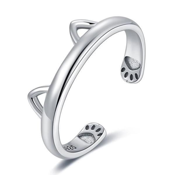 Kitty Øre Klo Klem 925 Sølv Ring | Luvikno