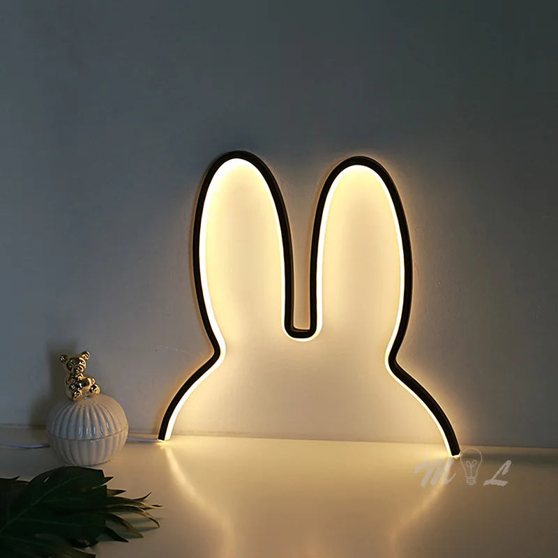 USB Oppladbar Kanin Nattlys med Ambient Belysning - BunnyLight | Luvikno