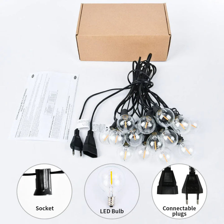 LED Ball String Lights Luvikno