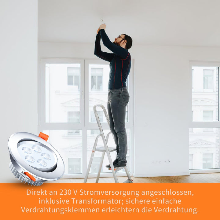 LED innfelt spotlight LED spot 3W kjølig hvit/varm hvit | Luvikno