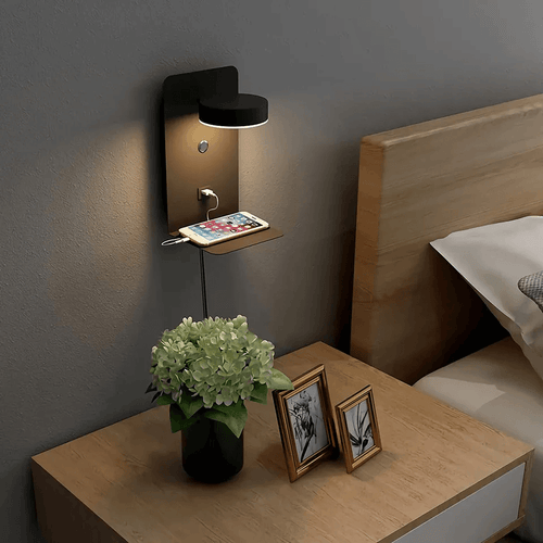 Luvikno | BrightSpot Nattlampe med Lader – 330° Rotasjon LED Skrivebordlys med USB-C Laderdock