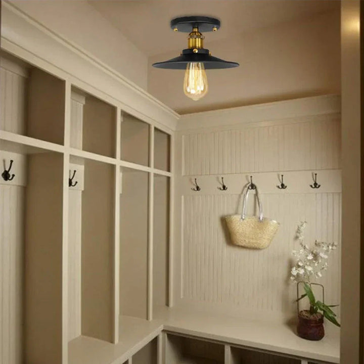 Vintage taklampe i industriell stil, retro taklys med Edison-pære, LED-kompatibel | Luvikno