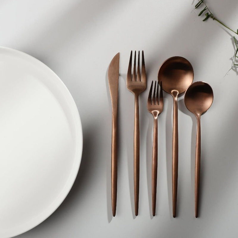 Luvikno | Minimalistisk Rustfritt Stål Bestikk Elegant Enkelhet