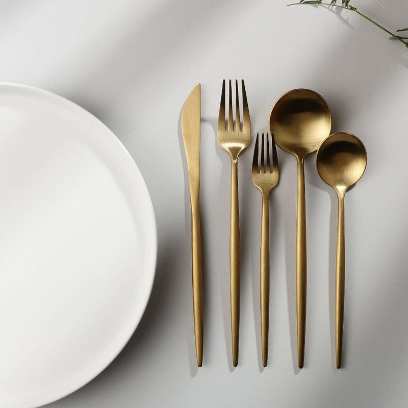 Luvikno | Minimalistisk Rustfritt Stål Bestikk Elegant Enkelhet