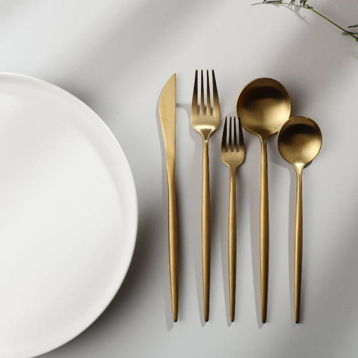 Luvikno | Minimalistisk Rustfritt Stål Bestikk Elegant Enkelhet