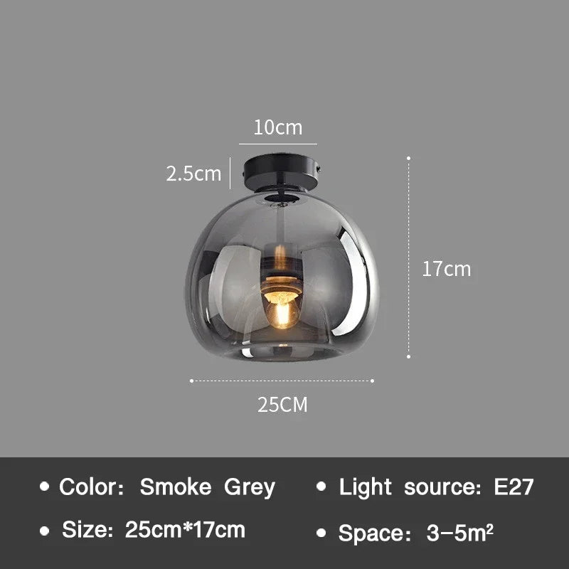 PureLicht - Minimalistisk Glass Taklampe for Soverom og Stue | Luvikno