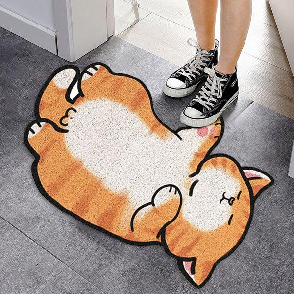 Napping Ballsy Cat Antiskli Dørmatte Teppe | Luvikno