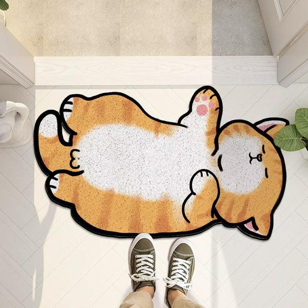Napping Ballsy Cat Antiskli Dørmatte Teppe | Luvikno