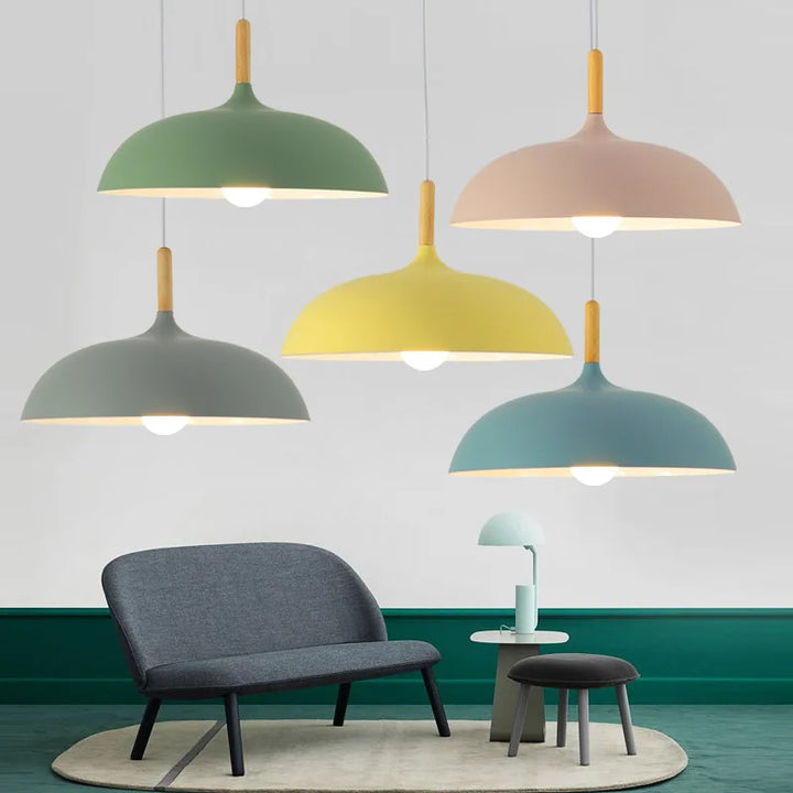 Moderne taklampe eiketre | Skandinavisk pendellampe for stuen | Luvikno
