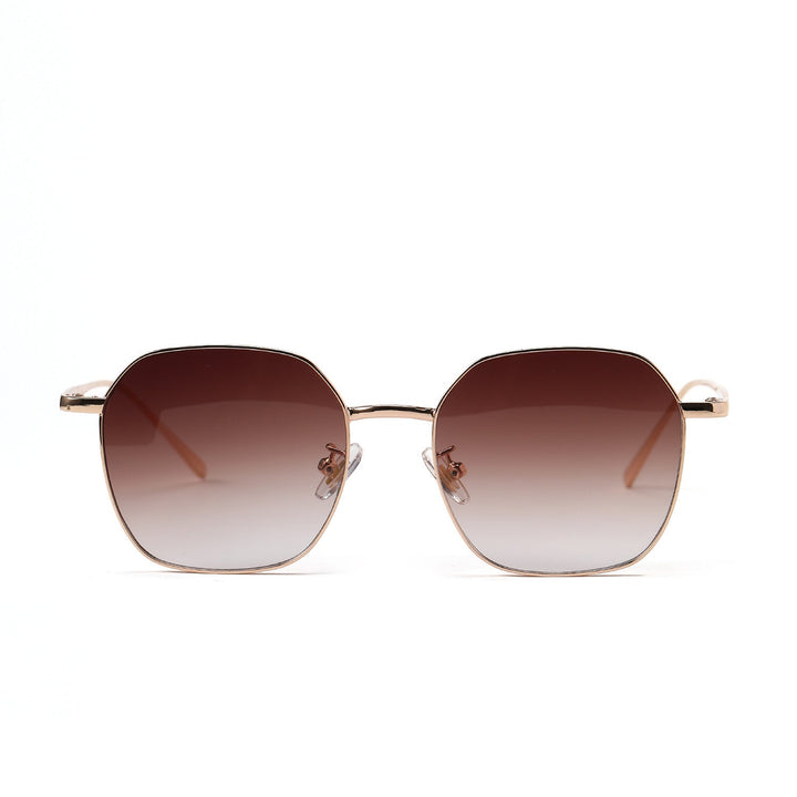 Dame geometrisk solbrille med moderne metallramme Luvikno