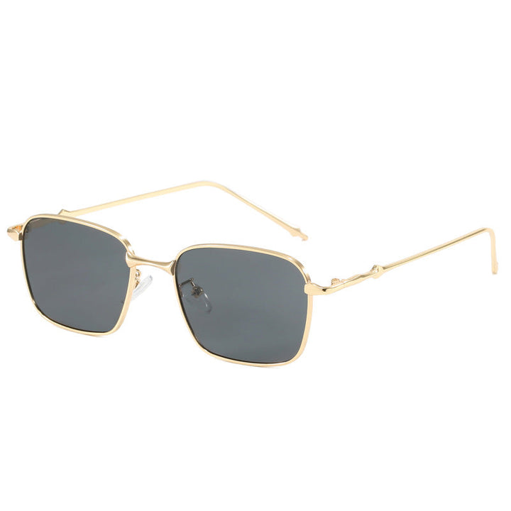 Dame elegant firkantet solbrille med høykvalitets metallramme Luvikno