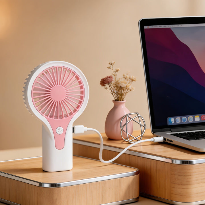 Bærbar USB-håndvifte med ergonomisk grep og variabel hastighetsinnstilling Luvikno