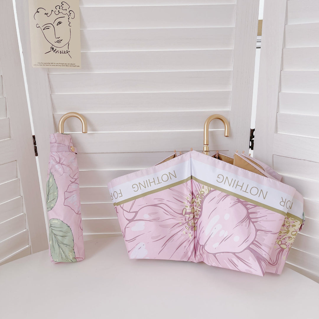 Dame elegant sammenleggbar paraply med hjerteformet design Luvikno
