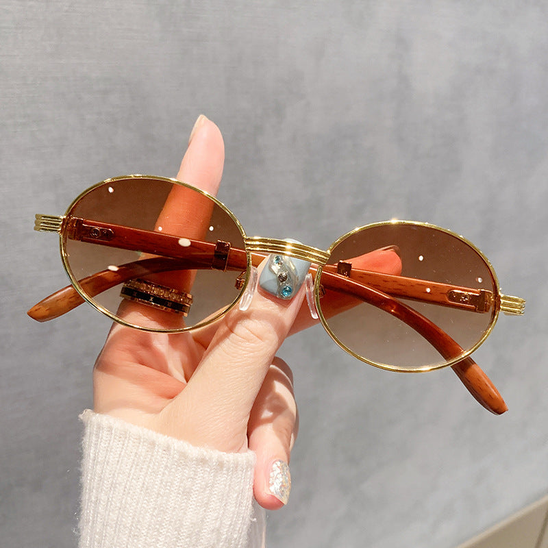 Dame Vintage-stil solbrille med tre innerramme Luvikno