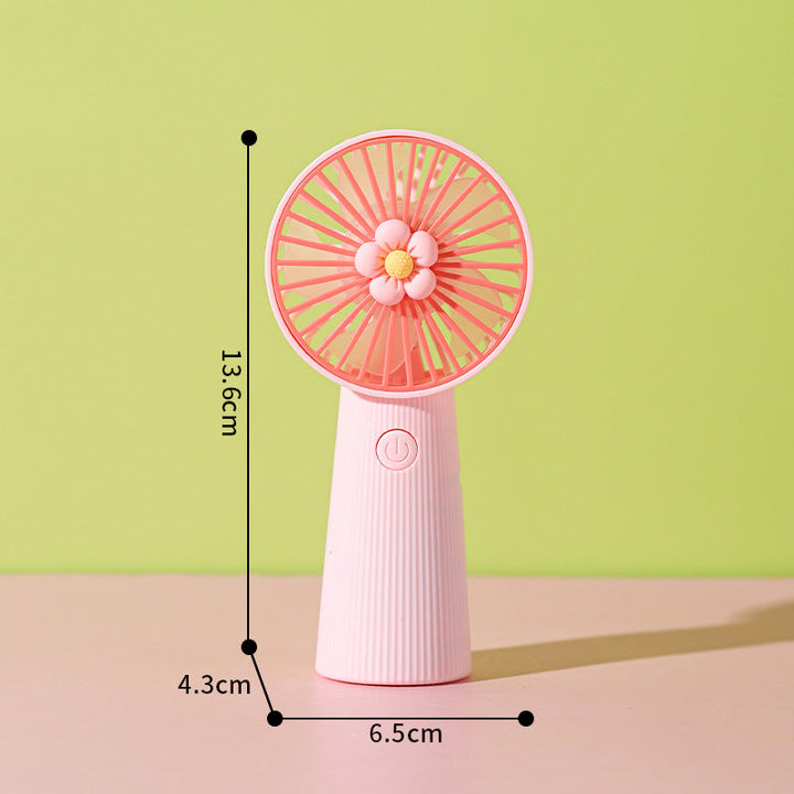 Damer Bærbar Mini-Håndvifte med kreativt blomsterdesign Luvikno