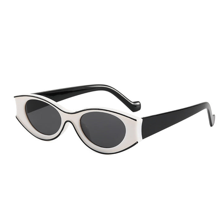 Damer Cat-Eye solbriller med kontrasterende rammedesign Luvikno
