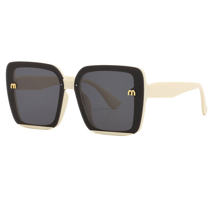 Dame oversized kvadratisk solbrille med elegant ramme Luvikno