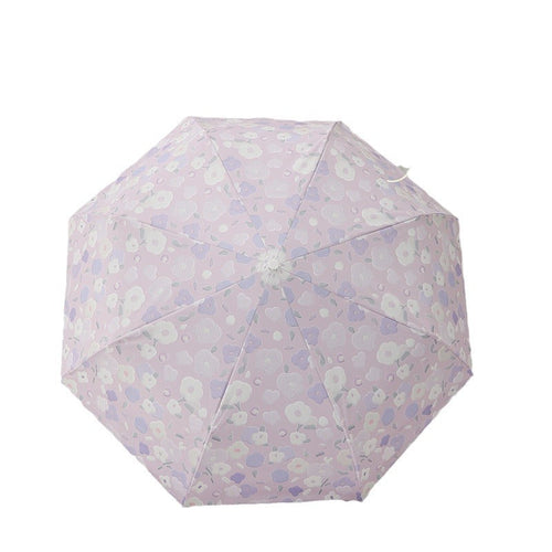 Dame sammenleggbar paraply med stilfullt blomstedesign Luvikno