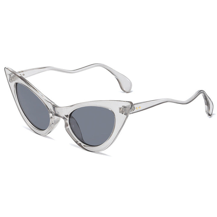 Dame Cat-Eye solbriller med speilte linser og elegant detalj Luvikno
