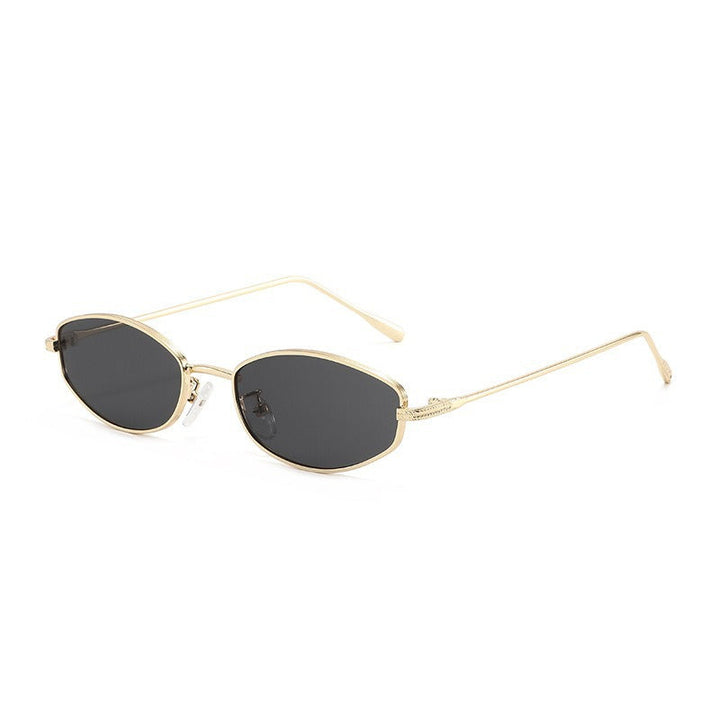 Dame moteriktig solbrille i minimalistisk ovalt design Luvikno