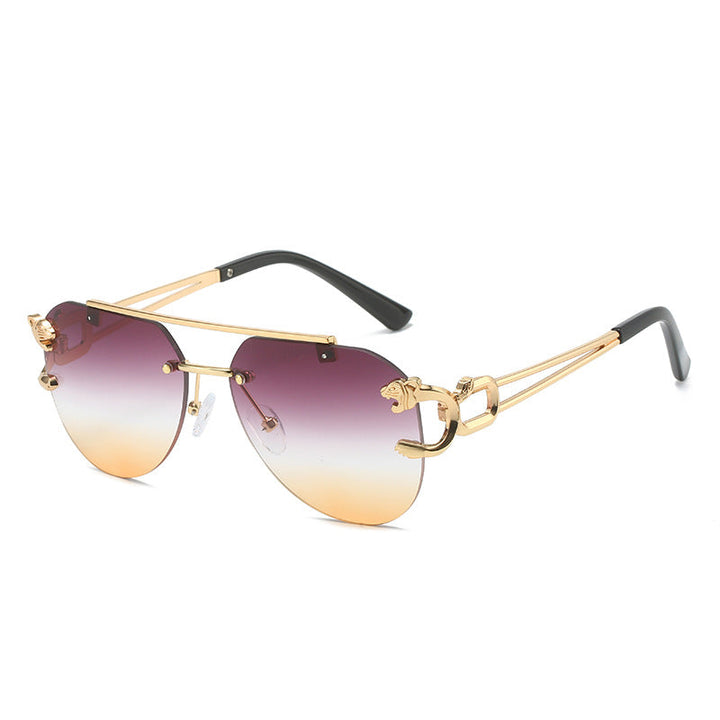 Dame designer solbriller med elegant metallramme og polariserte linser Luvikno
