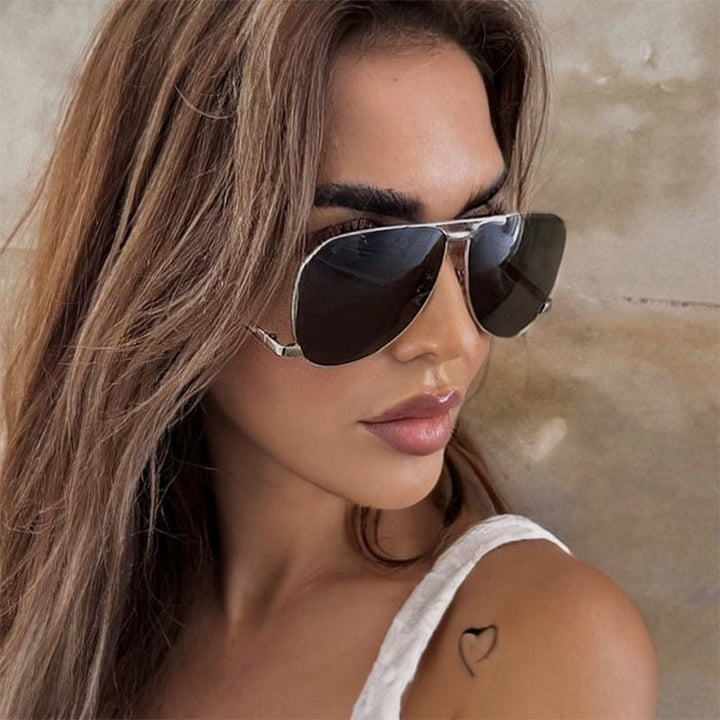 Dame elegante Aviator solbriller Luvikno