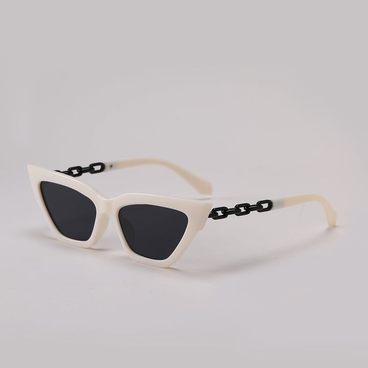Dame Cat-Eye solbrille med luksuriøs kjettingramme Luvikno