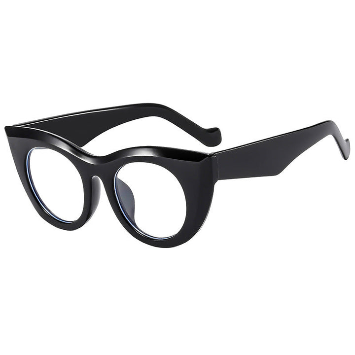 Dame Cat-Eye solbriller med transparent ramme og polariserte linser Luvikno