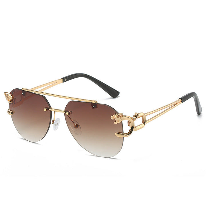 Dame designer solbriller med elegant metallramme og polariserte linser Luvikno