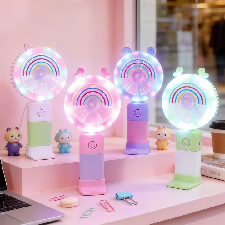 Bærbar LED håndvifte med multifunksjonell belysning Luvikno