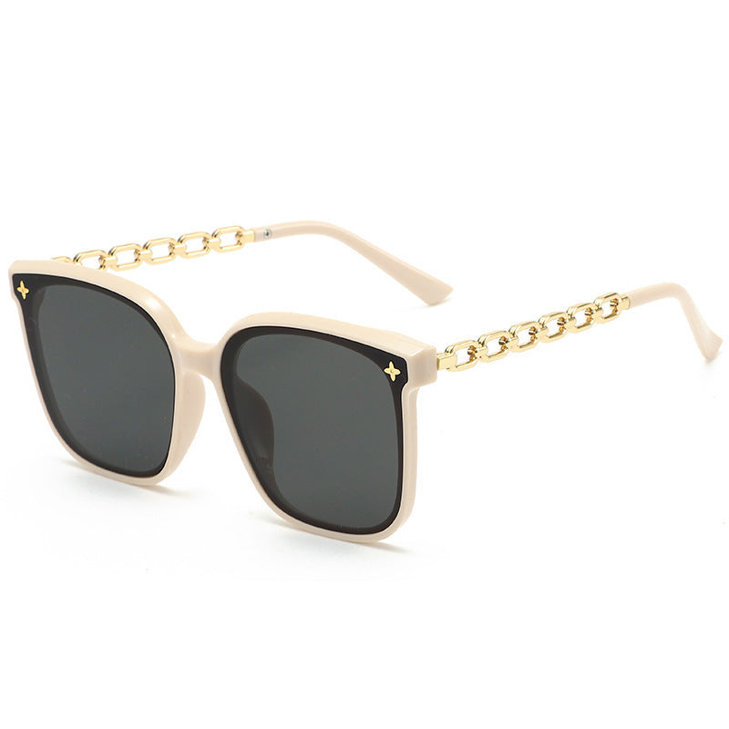 Dame Designer-solbrille med elegante lenker Luvikno