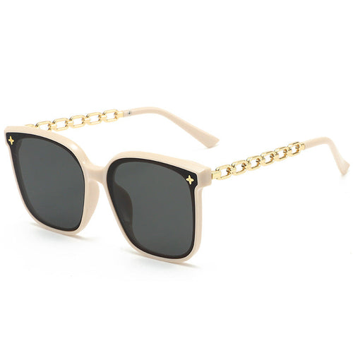 Dame Designer-solbrille med elegante lenker Luvikno