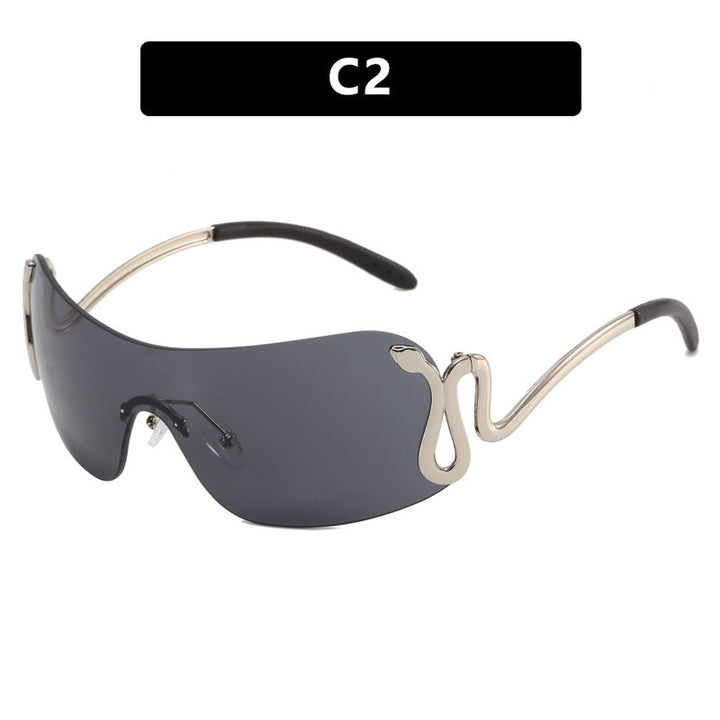 Damer futuristisk sportssolbrille med lekent design Luvikno