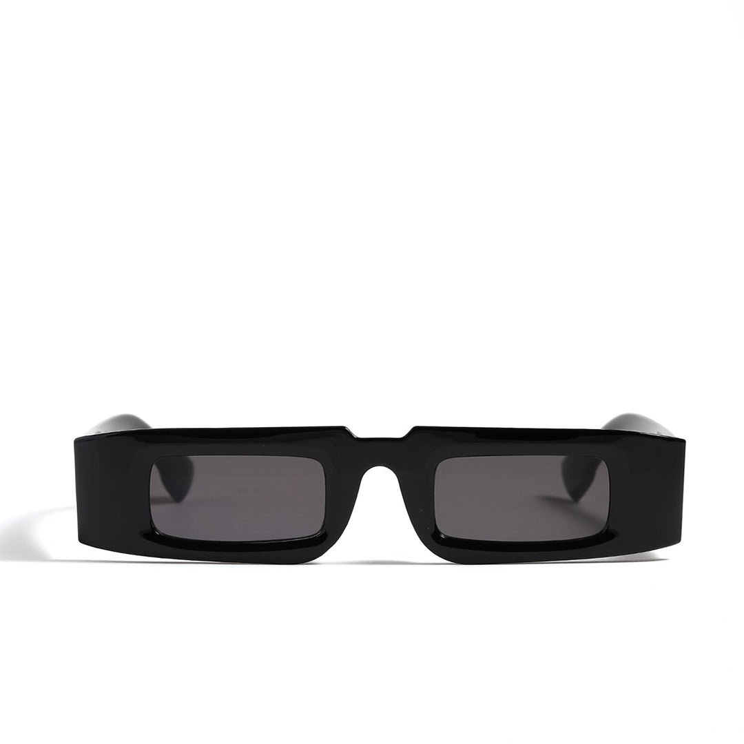 Dame moteriktig geometrisk solbrille med gjennomsiktig ramme og polariserte glass Luvikno