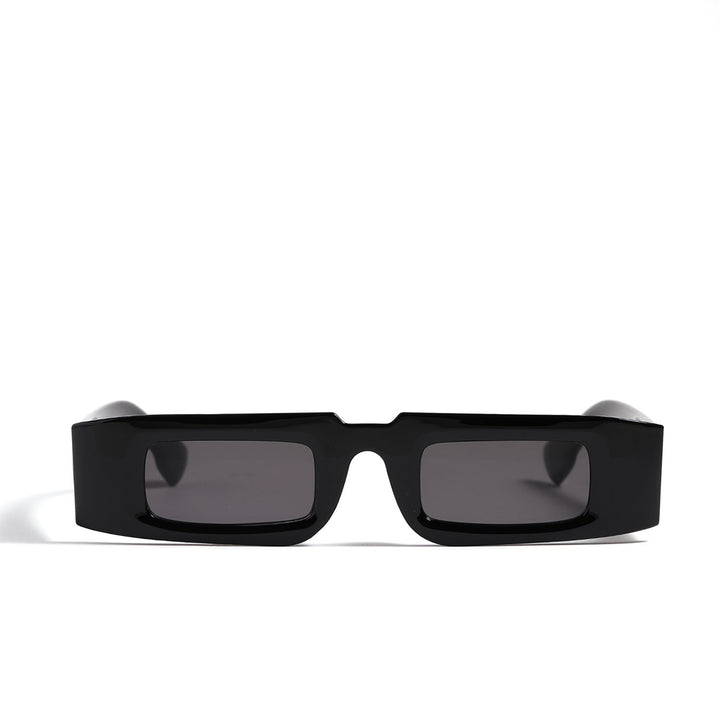 Dame moteriktig geometrisk solbrille med gjennomsiktig ramme og polariserte glass Luvikno