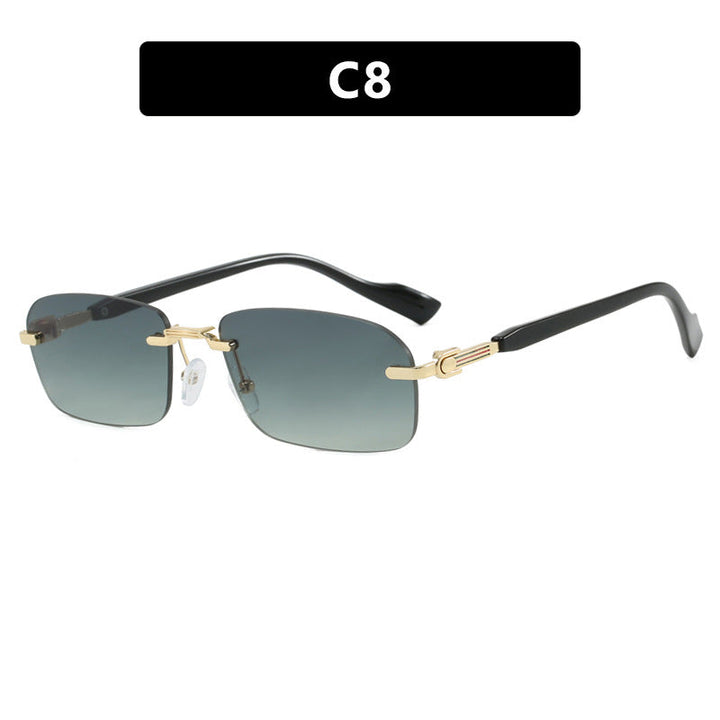 Dame solbrille med elegant metallramme og stilige tre detaljer Luvikno