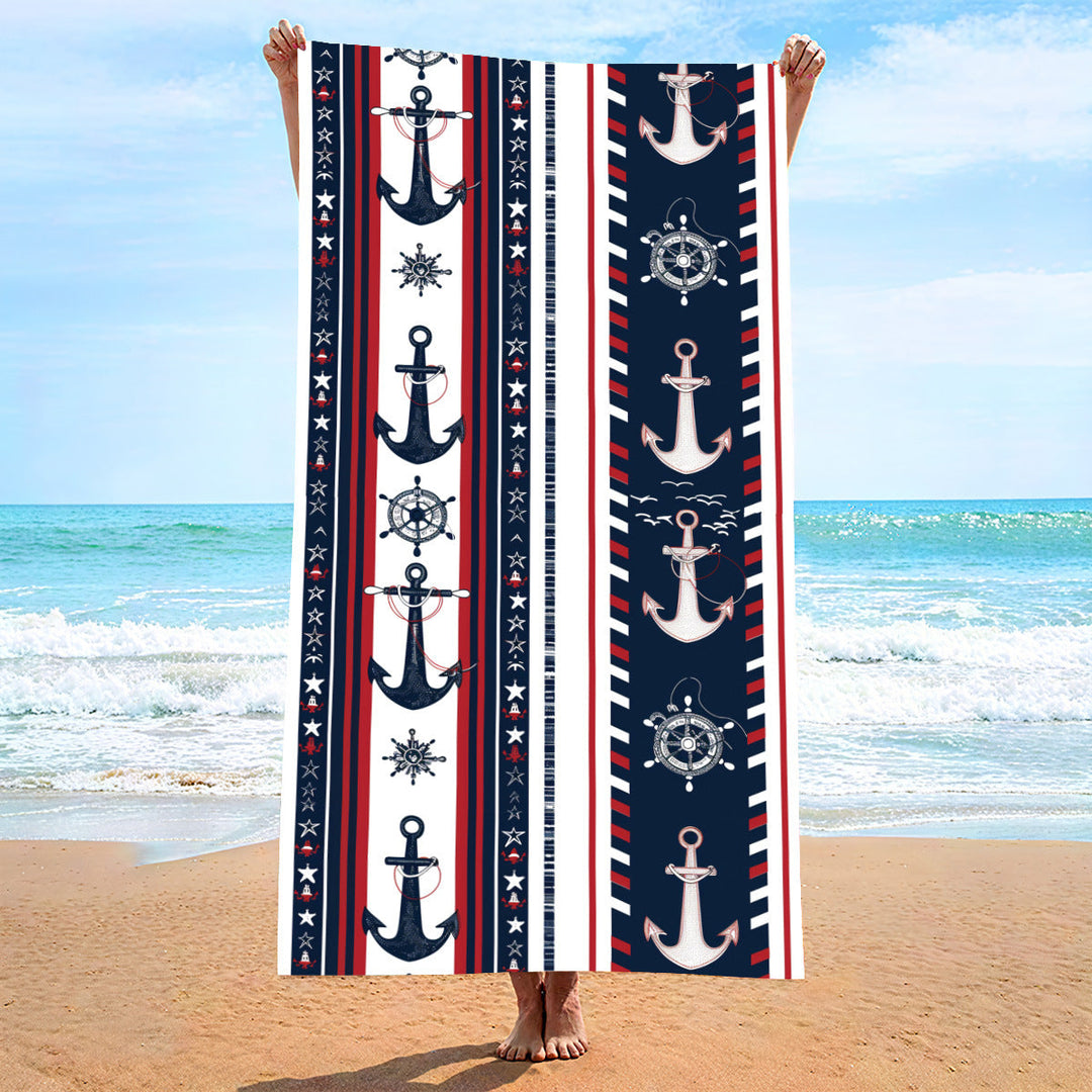 Ladies beach towel with maritime stripe pattern Luvikno