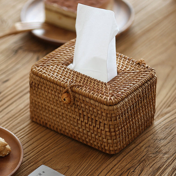 WillowNest Rattan Tissue Box Håndvevd Naturlig Eleganse | Luvikno