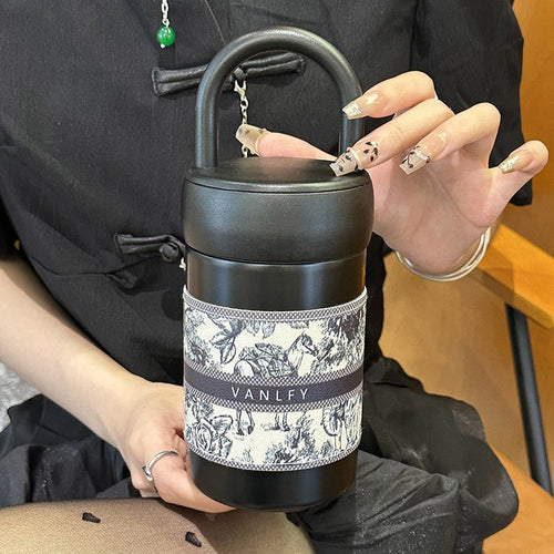 Damen Isolierflasche mit praktischem Tragegriff Luvikno