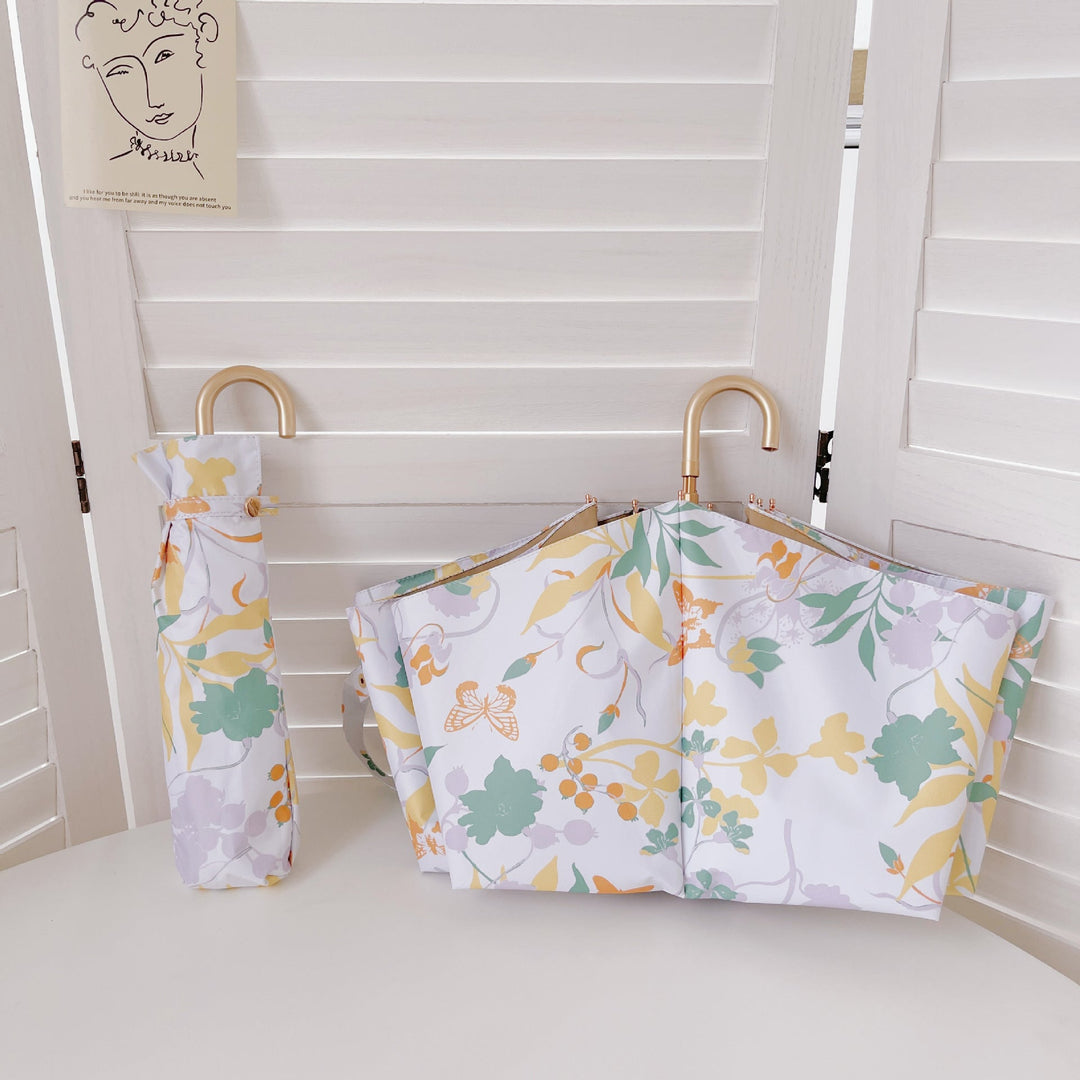 Dame elegant sammenleggbar paraply med hjerteformet design Luvikno