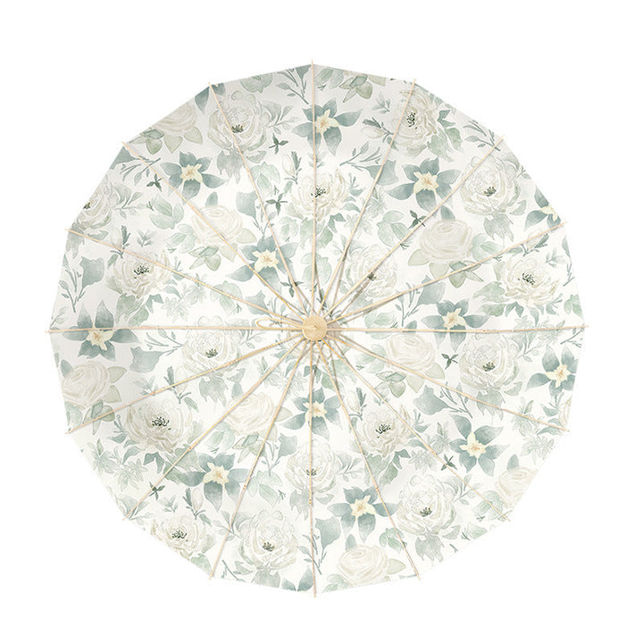 Dame elegant blomster-paraply Luvikno